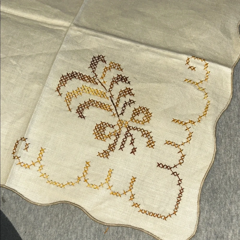 Vintage Embroidered linen table napkins